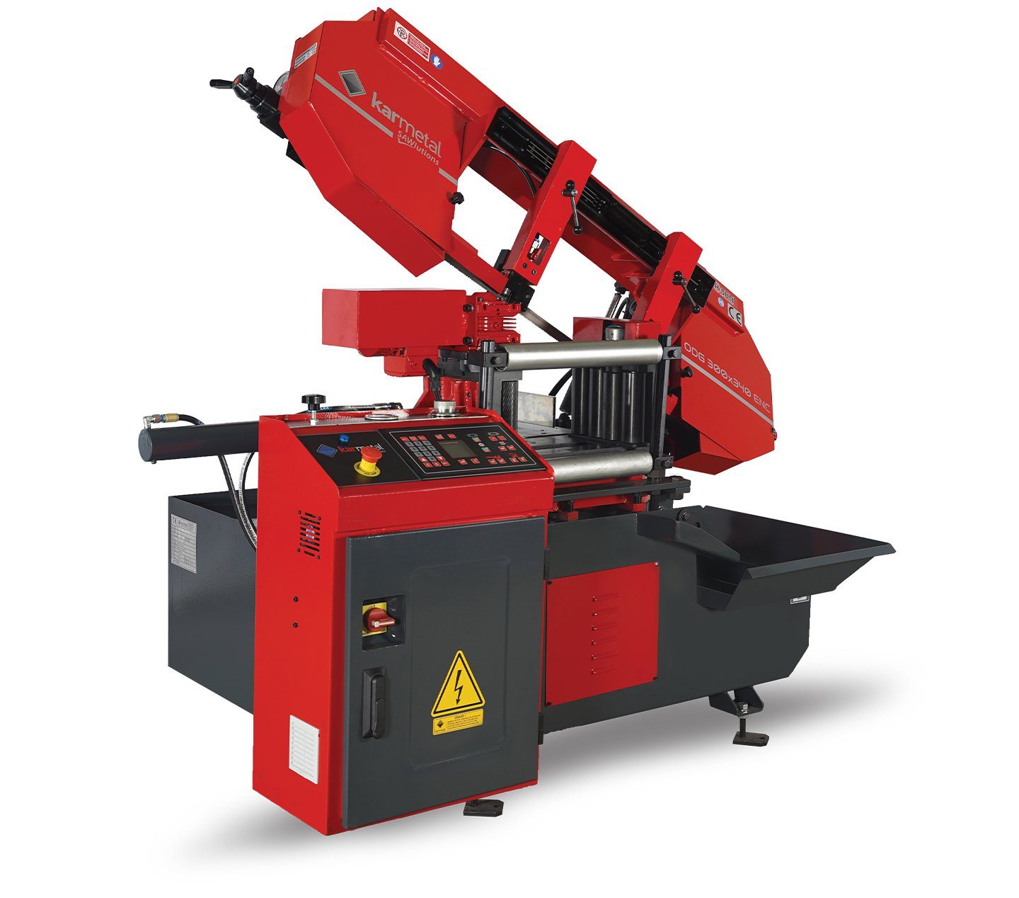 Автоматический консольный ленточнопильный станок KARMETAL ODG 300×340 PLC (резка под углом) Автоматический консольный ленточнопильный станок KARMETAL ODG 300×340 PLC (резка под углом)