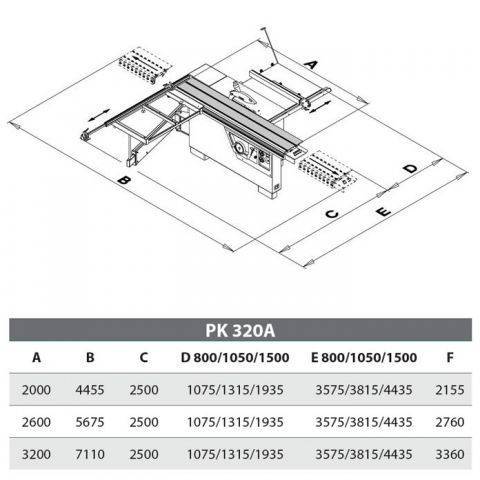 Форматно-раскроечный станок Rojek PK320A с ал. подв. столом 2800 мм