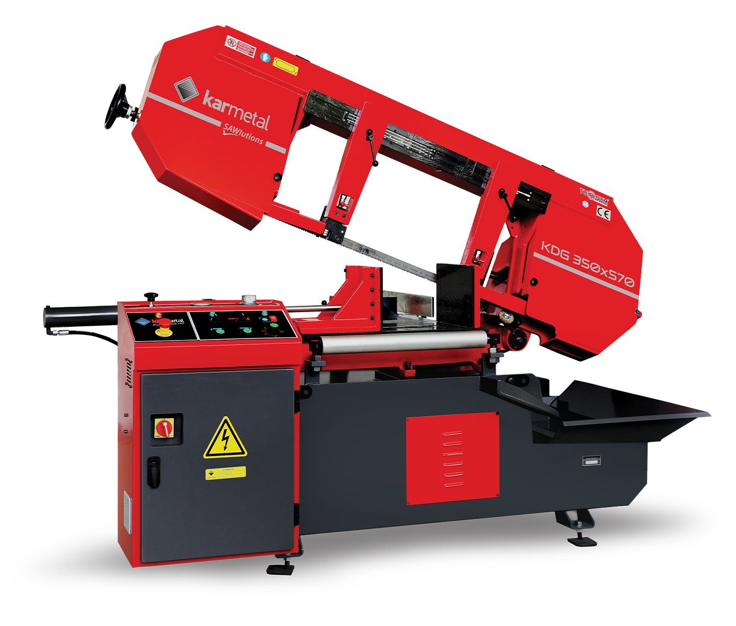 Полуавтоматический консольный ленточнопильный станок KARMETAL KDG 350x570 Полуавтоматический консольный ленточнопильный станок KARMETAL KDG 350x570