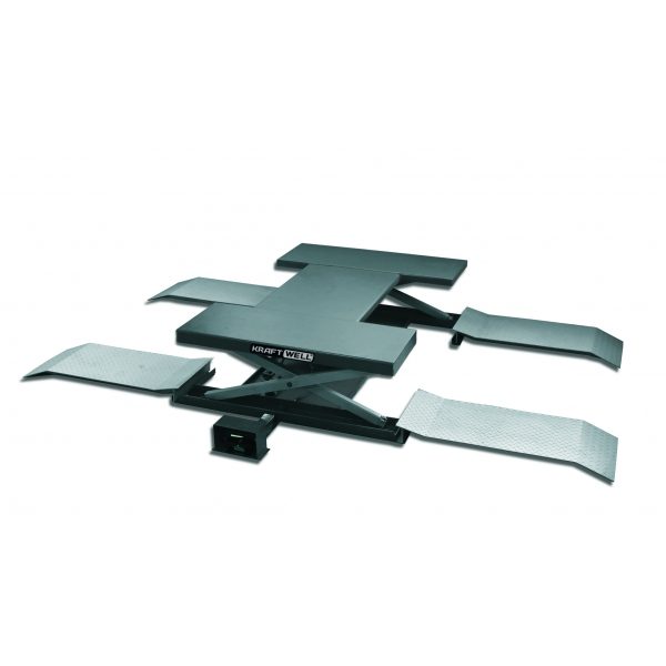 Подъемник ножничный KraftWell г/п 2500 кг. пневматический напольный с поворотными лапами Подъемник ножничный KraftWell г/п 2500 кг. пневматический напольный с поворотными лапами