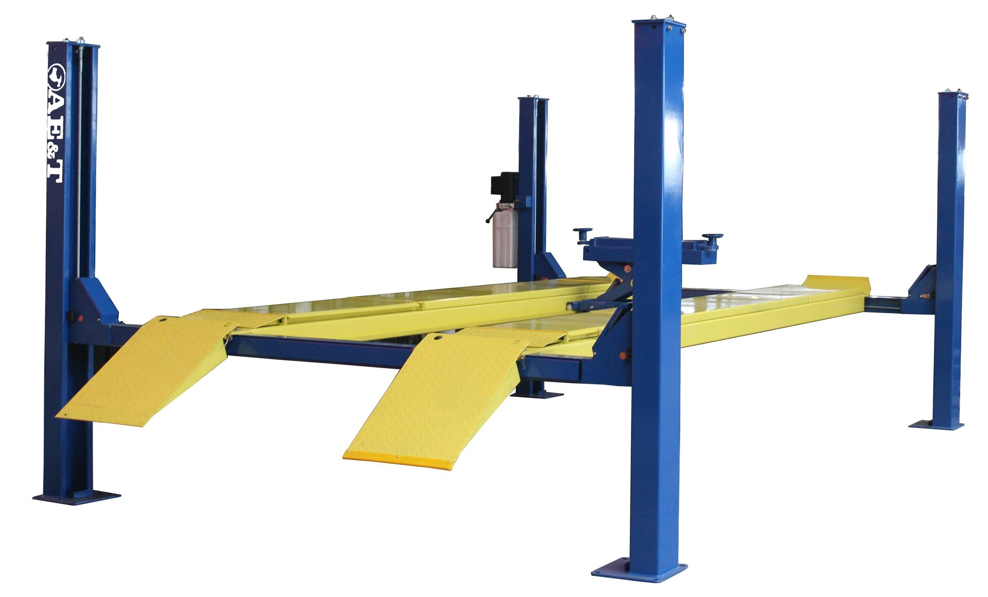 Подъемник четырехстоечный AE&T F4.5D-4, 4,5т, для сход-развала, с траверсой 2т, 380В