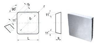 Пластина SPGN - 150416 К20 квадратная (03331) односторонняя пов.точности без отверстия