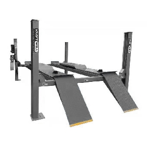 Подъемник четырехстоечный KraftWell г/п 4000 кг. платформы для сход-развала с подъемником второго уровня KRW4LTWA