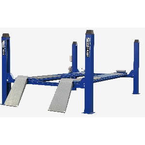 Подъемник четырехстоечный KraftWell г/п 5500 кг. платформы для сход-развала KRW5.5WA_blue