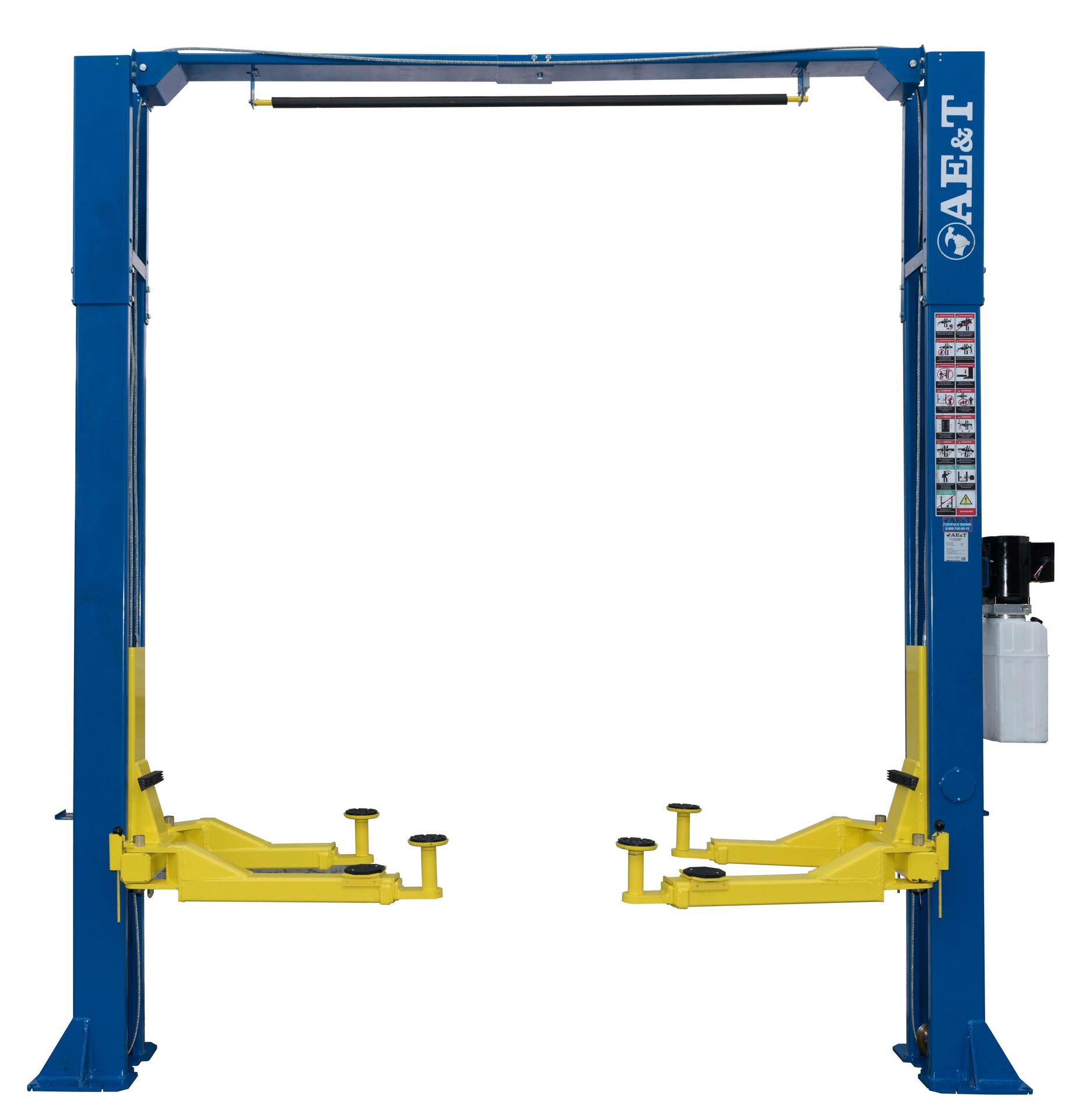 Подъемник двухстоечный AE&T S4B-2, 4т, с верхней синхронизацией, 220В