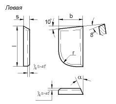 Пластина 07390 Т15К6 (для подрезных, проходных, револьверных резцов)
