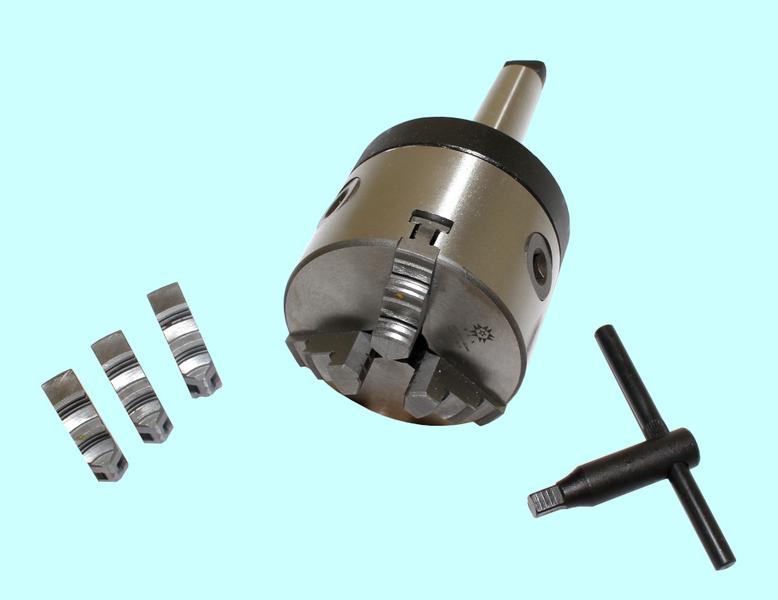 Патрон токарный d 80 мм 3-х кулачковый с хвостовиком КМ2 с лапкой, кулачки К11